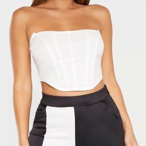 PrettyLittleThing White Corset Size 0